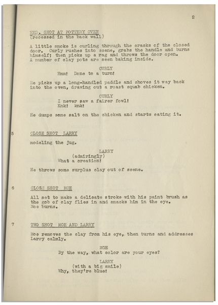 Moe Howard's Personally Owned Script for The Three Stooges 1942 Film ''Matri-Phony''